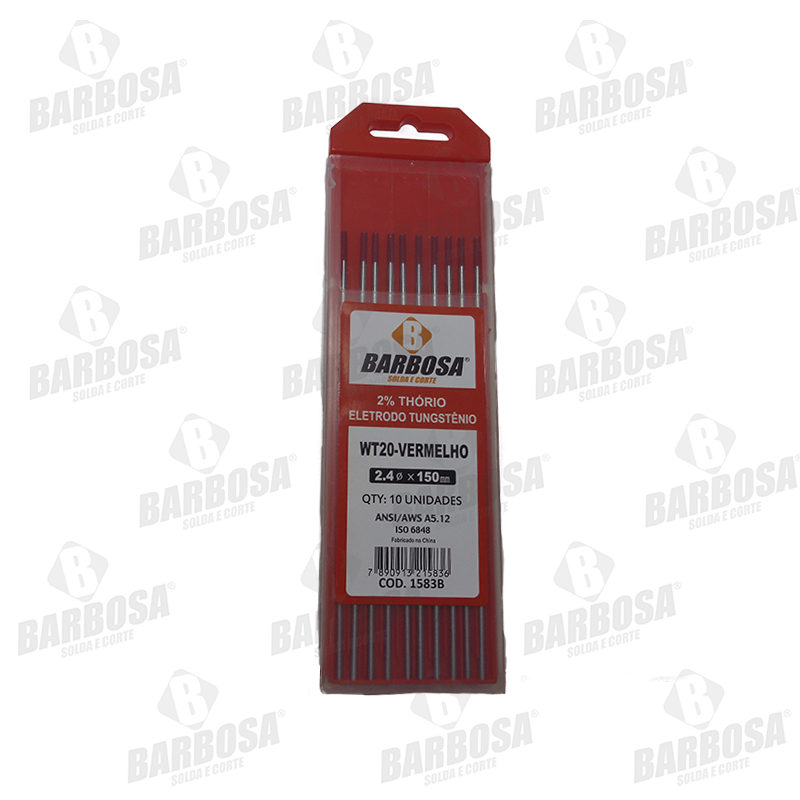 ELETRODO TUNGSTENIO WT20 2,4MM (3/32) C/ THÓRIO
