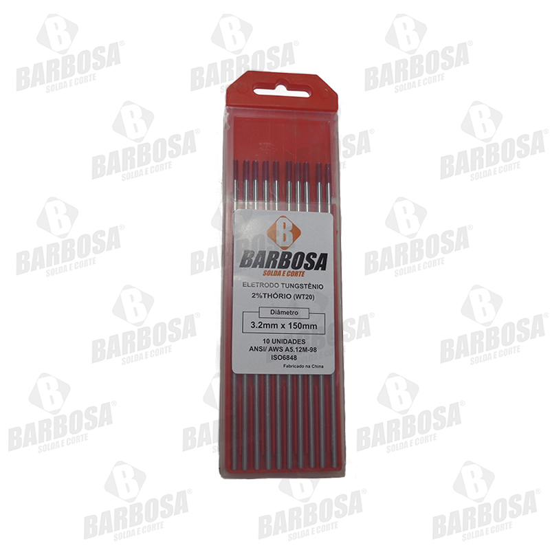 ELETRODO TUNGSTENIO WT20 3,2MM (1/8) C/ THÓRIO