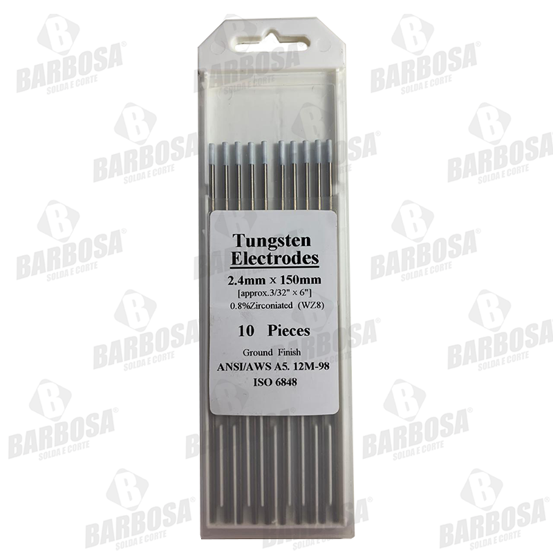 ELETRODO TUNGSTENIO WZ8 2,4MM BRANCO ZIRCONIO