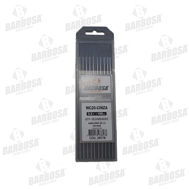 ELETRODO TUNGSTENIO WC20 3,2MM CINZA C/ CERIO